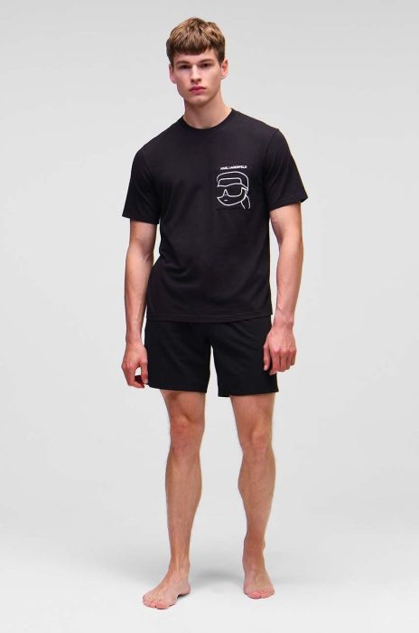 Піжама Karl Lagerfeld чоловіча колір чорний однотонна Піжама Karl Lagerfeld чоловіча колір чорний однотонна