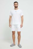 Піжамна футболка HUGO колір білий з принтом Піжамна футболка HUGO колір білий з принтом