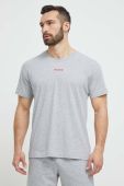 Піжамна футболка HUGO колір сірий з принтом Піжамна футболка HUGO колір сірий з принтом