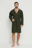 Бавовняний халат OAS колір зелений