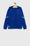 Дитяча кофта adidas B D4GMDY FZ з капюшоном візерунок колір блакитний