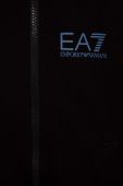 Дитяча бавовняна кофта EA7 Emporio Armani колір чорний з капюшоном з принтом (3021936) Дитяча бавовняна кофта EA7 Emporio Armani колір чорний з капюшоном з принтом (3021936)