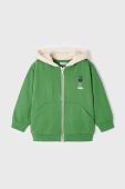 Дитяча кофта Mayoral колір зелений з капюшоном з принтом (2946731)