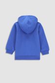 Кофта для немовлят Coccodrillo колір синій з капюшоном з принтом