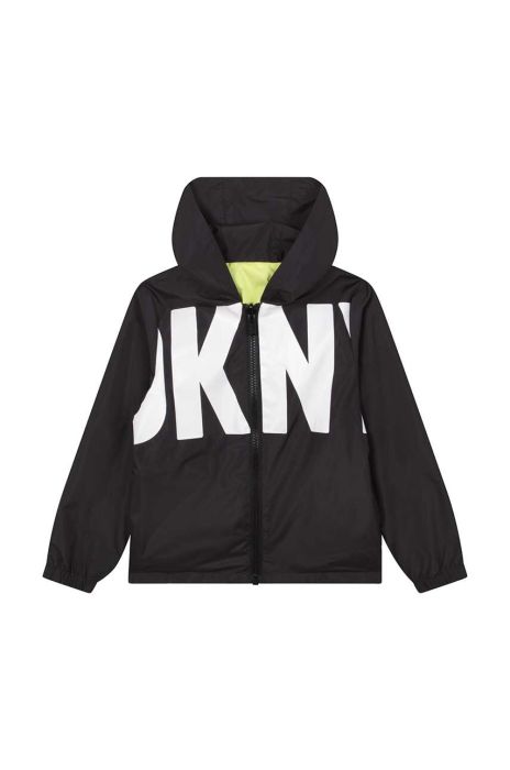 Дитяча двостороння куртка Dkny колір чорний (3076942) Дитяча двостороння куртка Dkny колір чорний (3076942)