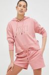 Кофта Dkny жіноча колір рожевий з капюшоном візерунок