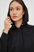 Кофта Dkny жіноча колір чорний з капюшоном з принтом