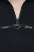 Бавовняна кофта Hugo жіноча колір чорний з аплікацією