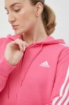 Кофта adidas Жіноча колір рожевий з капюшоном однотонна Кофта adidas Жіноча колір рожевий з капюшоном однотонна