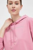 Кофта EA7 Emporio Armani жіноча колір рожевий з капюшоном з принтом (3035389)