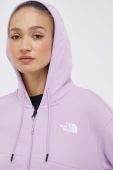 Бавовняна кофта The North Face жіноча колір рожевий з капюшоном однотонна
