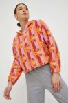 Кофта Billabong X SMILEY жіноча колір помаранчевий з капюшоном візерунок Кофта Billabong X SMILEY жіноча колір помаранчевий з капюшоном візерунок
