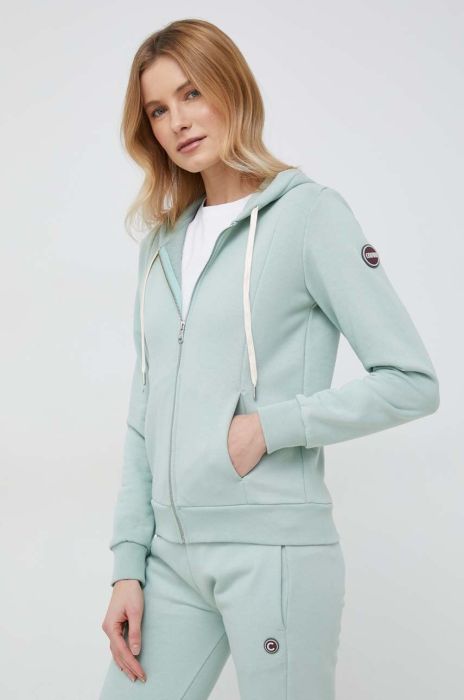 Кофта Colmar жіноча колір зелений з капюшоном однотонна Кофта Colmar жіноча колір зелений з капюшоном однотонна