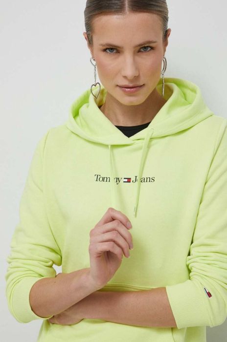 Кофта Tommy Jeans жіноча колір жовтий з капюшоном з принтом (3013043) Кофта Tommy Jeans жіноча колір жовтий з капюшоном з принтом (3013043)