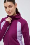 Спортивна кофта Icebreaker Quantum ZKnit колір фіолетовий з капюшоном візерунок Спортивна кофта Icebreaker Quantum ZKnit колір фіолетовий з капюшоном візерунок