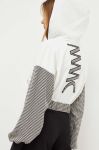 Бавовняна кофта MMC STUDIO жіноча колір білий з капюшоном візерунок Бавовняна кофта MMC STUDIO жіноча колір білий з капюшоном візерунок