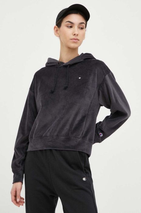 Кофта Champion жіноча колір чорний з капюшоном однотонна (3131295)