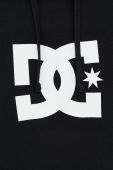Бавовняна кофта DC жіноча колір чорний з капюшоном з принтом Бавовняна кофта DC жіноча колір чорний з капюшоном з принтом