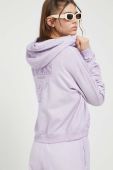 Кофта Guess Originals жіноча колір фіолетовий з капюшоном однотонна