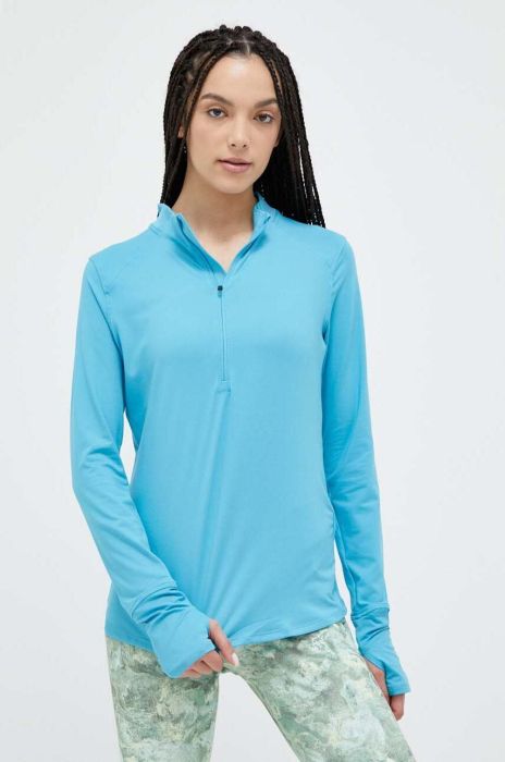 Кофта для бігу Under Armour Qualifier Run 2.0 колір бірюзовий однотонна Кофта для бігу Under Armour Qualifier Run 2.0 колір бірюзовий однотонна