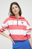 Бавовняна кофта Tommy Jeans жіноча колір рожевий з капюшоном візерунок Бавовняна кофта Tommy Jeans жіноча колір рожевий з капюшоном візерунок