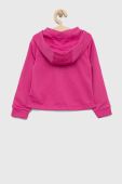 Дитяча кофта adidas G TR-ES 3S колір рожевий з капюшоном однотонна Дитяча кофта adidas G TR-ES 3S колір рожевий з капюшоном однотонна