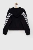 Дитяча кофта adidas G FI 3S колір чорний з аплікацією Дитяча кофта adidas G FI 3S колір чорний з аплікацією