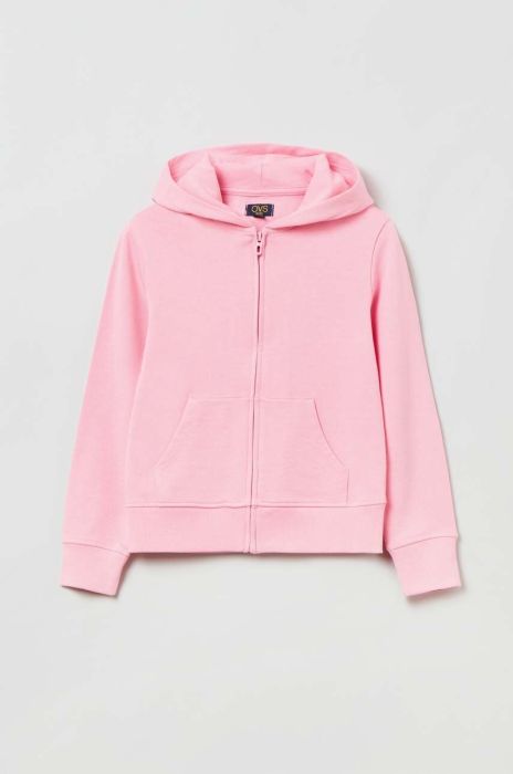 Дитяча бавовняна кофта OVS колір рожевий з капюшоном однотонна (3043107) Дитяча бавовняна кофта OVS колір рожевий з капюшоном однотонна (3043107)