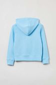 Дитяча бавовняна кофта OVS з капюшоном однотонна колір блакитний (3043116)