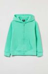 Дитяча бавовняна кофта OVS колір зелений з капюшоном однотонна