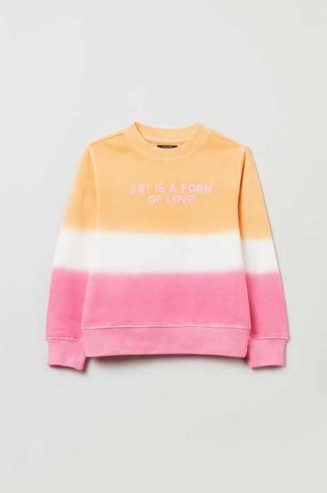 Дитяча бавовняна кофта OVS колір помаранчевий візерунок