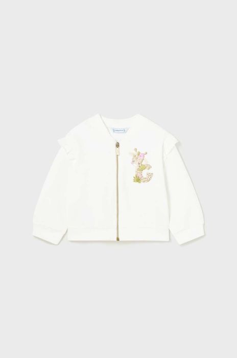 Кофта для немовлят Mayoral колір білий з аплікацією Кофта для немовлят Mayoral колір білий з аплікацією