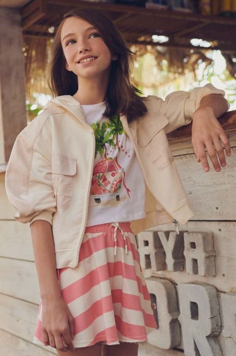 Дитяча кофта Mayoral колір бежевий з капюшоном однотонна (2939481) Дитяча кофта Mayoral колір бежевий з капюшоном однотонна (2939481)