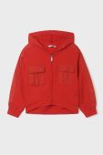 Дитяча кофта Mayoral колір червоний з капюшоном однотонна (2939467)
