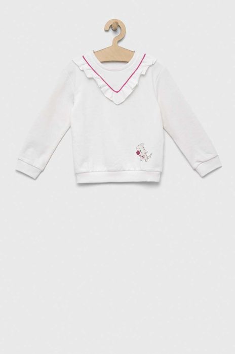 Дитяча кофта United Colors of Benetton колір білий з принтом Дитяча кофта United Colors of Benetton колір білий з принтом