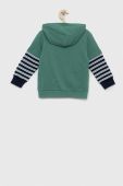 Дитяча бавовняна кофта United Colors of Benetton колір зелений з капюшоном візерунок (3035415)