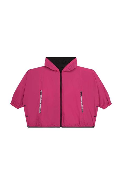 Дитяча двостороння кофта Dkny колір чорний з капюшоном однотонна Дитяча двостороння кофта Dkny колір чорний з капюшоном однотонна