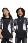 Дитяча кофта adidas U 3S CB HOODIE колір чорний з капюшоном візерунок