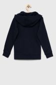 Дитяча кофта adidas U 3S FL FZ колір синій з капюшоном однотонна