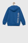 Дитяча бавовняна кофта United Colors of Benetton з капюшоном візерунок колір блакитний (3219624)