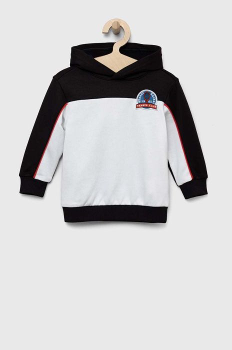 Дитяча кофта United Colors of Benetton колір чорний з капюшоном візерунок (3238003) Дитяча кофта United Colors of Benetton колір чорний з капюшоном візерунок (3238003)