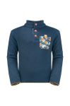 Дитяча кофта Jack Wolfskin VILLI BUTTON FLEECE K колір синій з аплікацією