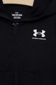 Дитяча кофта Under Armour колір чорний з капюшоном однотонна