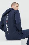 кофта Tommy Jeans чоловіча колір синій з капюшоном з принтом кофта Tommy Jeans чоловіча колір синій з капюшоном з принтом