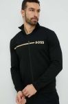 Кофта лаунж BOSS чоловіча колір чорний з принтом Кофта лаунж BOSS чоловіча колір чорний з принтом