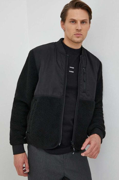 Куртка-бомбер Samsoe Samsoe чоловічий колір чорний перехідна Куртка-бомбер Samsoe Samsoe чоловічий колір чорний перехідна