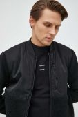 Куртка-бомбер Samsoe Samsoe чоловічий колір чорний перехідна Куртка-бомбер Samsoe Samsoe чоловічий колір чорний перехідна