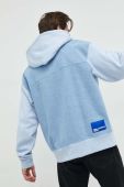 Кофта Karl Lagerfeld Jeans чоловіча з капюшоном з принтом колір блакитний Кофта Karl Lagerfeld Jeans чоловіча з капюшоном з принтом колір блакитний