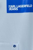 Кофта Karl Lagerfeld Jeans чоловіча з капюшоном з принтом колір блакитний Кофта Karl Lagerfeld Jeans чоловіча з капюшоном з принтом колір блакитний