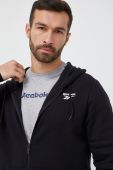 Кофта Reebok чоловіча колір чорний з капюшоном однотонна (3038955) Кофта Reebok чоловіча колір чорний з капюшоном однотонна (3038955)